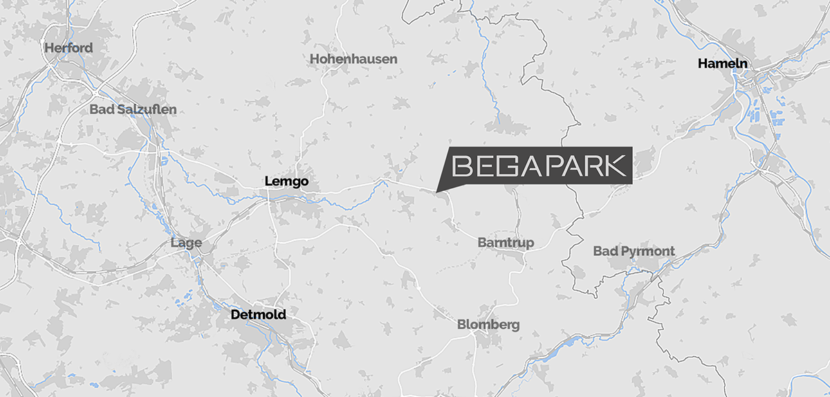 Karte BEGAPARK, Detmold, Lemgo, Hameln